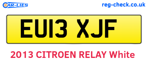 EU13XJF are the vehicle registration plates.