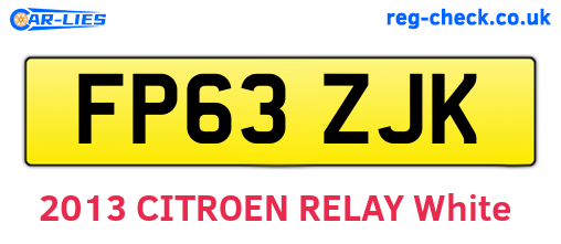 FP63ZJK are the vehicle registration plates.