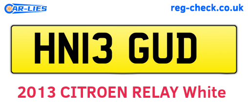 HN13GUD are the vehicle registration plates.