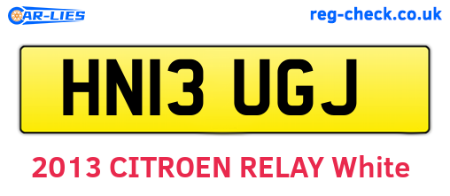 HN13UGJ are the vehicle registration plates.