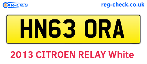HN63ORA are the vehicle registration plates.