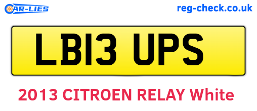 LB13UPS are the vehicle registration plates.