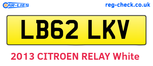 LB62LKV are the vehicle registration plates.