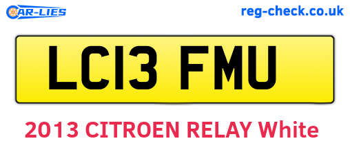 LC13FMU are the vehicle registration plates.