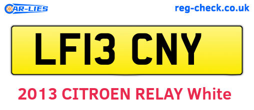 LF13CNY are the vehicle registration plates.
