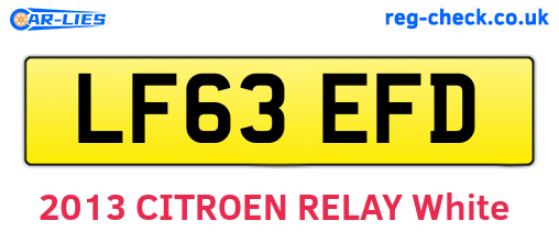 LF63EFD are the vehicle registration plates.