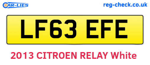 LF63EFE are the vehicle registration plates.