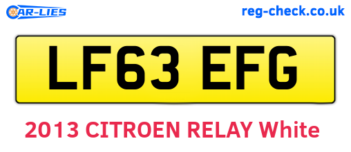 LF63EFG are the vehicle registration plates.
