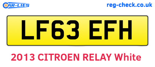 LF63EFH are the vehicle registration plates.