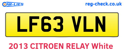 LF63VLN are the vehicle registration plates.