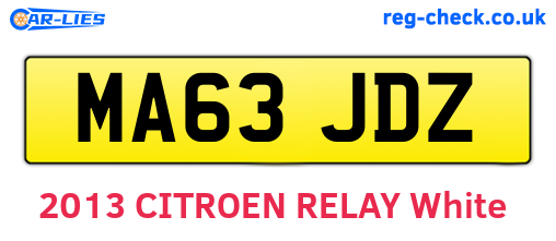 MA63JDZ are the vehicle registration plates.