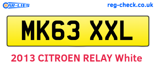 MK63XXL are the vehicle registration plates.