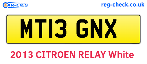 MT13GNX are the vehicle registration plates.