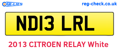 ND13LRL are the vehicle registration plates.