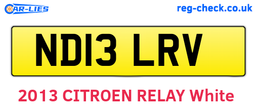 ND13LRV are the vehicle registration plates.