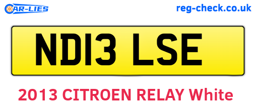 ND13LSE are the vehicle registration plates.