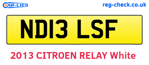 ND13LSF are the vehicle registration plates.