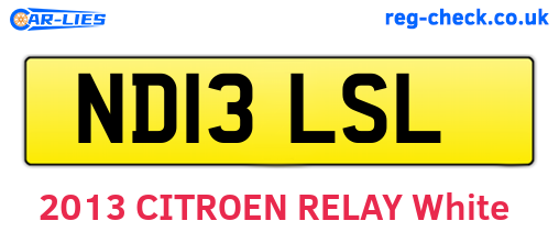 ND13LSL are the vehicle registration plates.