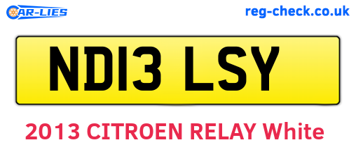 ND13LSY are the vehicle registration plates.