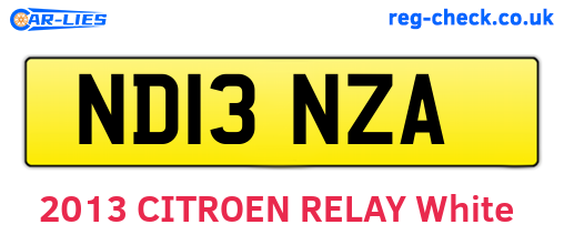 ND13NZA are the vehicle registration plates.