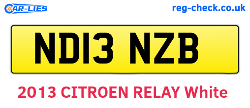 ND13NZB are the vehicle registration plates.