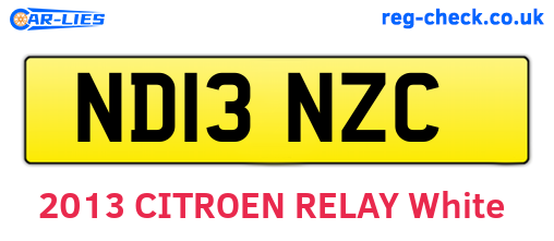 ND13NZC are the vehicle registration plates.
