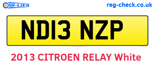 ND13NZP are the vehicle registration plates.