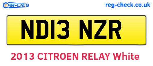 ND13NZR are the vehicle registration plates.