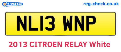 NL13WNP are the vehicle registration plates.