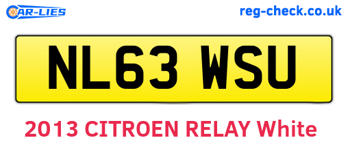 NL63WSU are the vehicle registration plates.