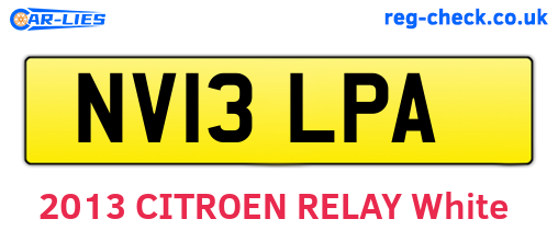 NV13LPA are the vehicle registration plates.