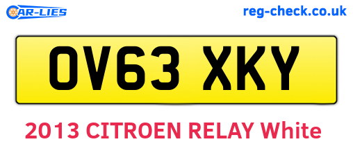 OV63XKY are the vehicle registration plates.