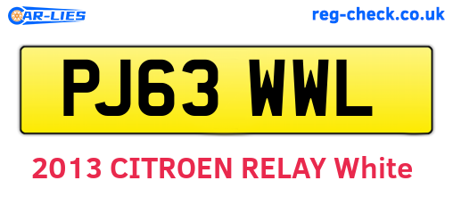 PJ63WWL are the vehicle registration plates.