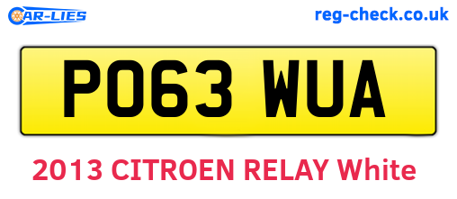 PO63WUA are the vehicle registration plates.