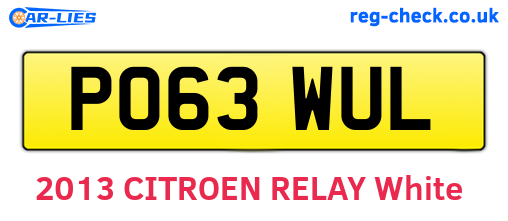 PO63WUL are the vehicle registration plates.