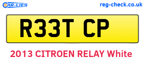 R33TCP are the vehicle registration plates.
