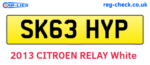 SK63HYP are the vehicle registration plates.
