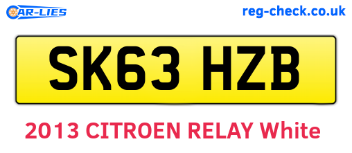 SK63HZB are the vehicle registration plates.