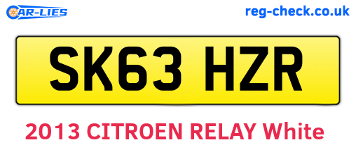 SK63HZR are the vehicle registration plates.
