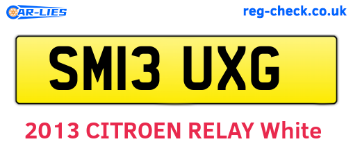 SM13UXG are the vehicle registration plates.