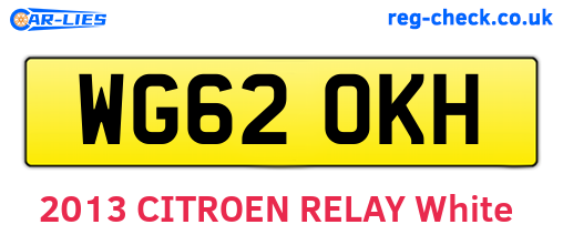 WG62OKH are the vehicle registration plates.