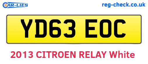 YD63EOC are the vehicle registration plates.