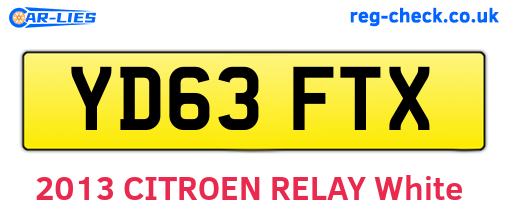 YD63FTX are the vehicle registration plates.