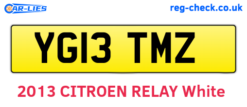 YG13TMZ are the vehicle registration plates.
