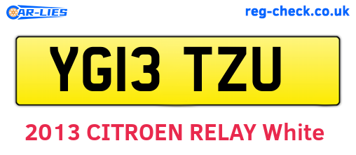 YG13TZU are the vehicle registration plates.