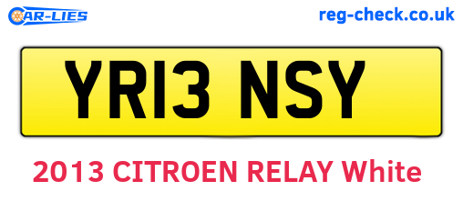 YR13NSY are the vehicle registration plates.