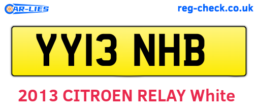 YY13NHB are the vehicle registration plates.