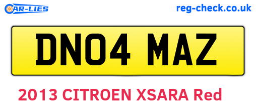 DN04MAZ are the vehicle registration plates.