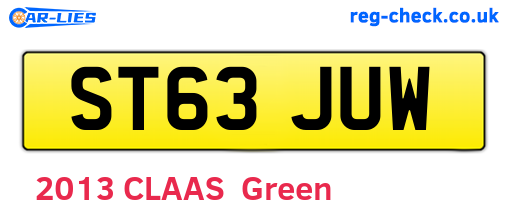 ST63JUW are the vehicle registration plates.
