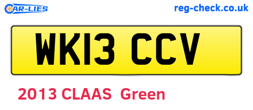 WK13CCV are the vehicle registration plates.